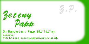 zeteny papp business card